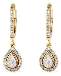 The Diamond Store - Masami Diamond Pear Halo Earrings 0.20Ct Pave Set - Lyst
