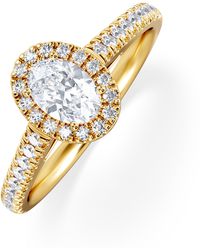 The Diamond Store - Georgina Lab Oval Diamond Halo Engagement Ring 18K 1.00Ct F/Vs1 - Lyst