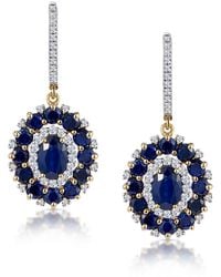 The Diamond Store - 2.85Ct Sapphire Asteria Collection Diamond Drop Earrings - Lyst
