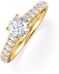 The Diamond Store - Natalia Diamond Engagement Side Stone Ring 18K 0.91Ct G/Vs2 - Lyst