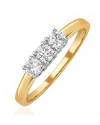 The Diamond Store - Chloe 18K 3 Stone Lab Diamond Ring 0.50Ct H/Si - Lyst