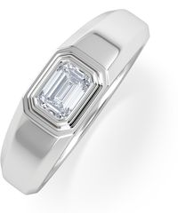 The Diamond Store - Axis Lab Diamond Signet Ring 0.50Ct Emerald Cut Set - Lyst