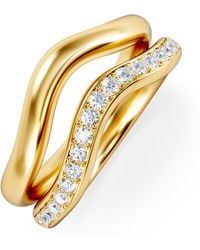 The Diamond Store - Duo Wave Stacking Lab Diamond Ring 0.26Ct - Lyst