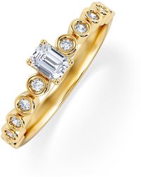 The Diamond Store - Entwine 0.30Ct Emerald Cut Lab Diamond Solitaire Engagement Ring With Side Stones - Lyst