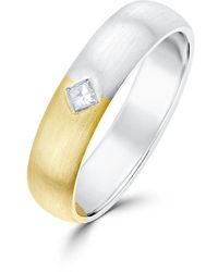 The Diamond Store - 18K Two Tone Single Stone Princess Diamond Ring - Lyst