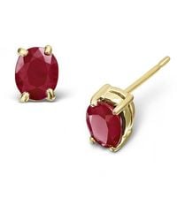 The Diamond Store - Ruby 5X4Mm 0.70Ct 9K Earrings - Lyst