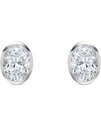The Diamond Store - Bezel Set 2.00Ct Oval Cut Lab Diamond Stud Earrings - Lyst