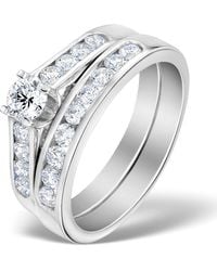 The Diamond Store - Matching Diamond Engagement And Wedding Ring 0.88Ct - Lyst