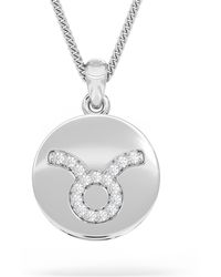 The Diamond Store - Astrology Taurus 0.07Ct Lab Grown Diamond Medallion Pendant Necklace - Lyst