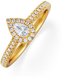 The Diamond Store - Lumia Pear Cut Lab Diamond Halo Ring 0.33Ct F/Vs - Lyst