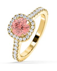 The Diamond Store - Elizabeth Lab Diamond 1.70Ct Halo Ring - Lyst