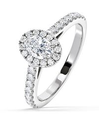The Diamond Store - Georgina Gia Oval Diamond Halo Engagement Ring 1.30Ct G/Vs1 - Lyst