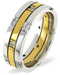 The Diamond Store - Amy 0.37Ct G/Vs Diamond And 18K Two Tone Wedding Ring - Lyst
