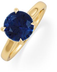 The Diamond Store - Amora Gem 2.00Ct Round Cut Lab Sapphire Hidden Halo Engagement Ring - Lyst