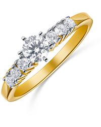The Diamond Store - 18K Lab Diamond Set Mount And Half Eternity Ring (0.70Ct) - Lyst