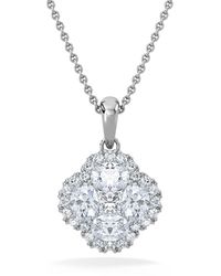 The Diamond Store - Alegria 1.00Ct Lab Diamond Halo Pendant Necklace - Lyst