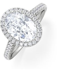 The Diamond Store - Georgina Lab Oval Diamond Halo Engagement Ring 18K 2.55Ct F/Vs1 - Lyst