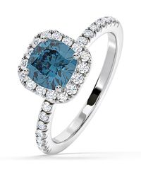 The Diamond Store - Beatrice Lab Diamond 1.65Ct Cushion Halo Ring - Lyst