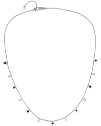 The Diamond Store - 0.4 Ct Lab Grown Sapphire & 0.18 Ct Lab Grown Diamond Necklace - Lyst