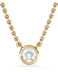 The Diamond Store - 0.25 Ct Horizon Round Cut Lab Grown Diamond Solitaire Necklace - Lyst