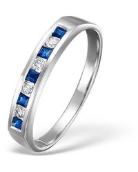 The Diamond Store - Sapphire 0.20Ct And Diamond 9K Ring - Lyst