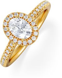 The Diamond Store - Lumia Oval Cut Lab Diamond Halo Ring 0.70Ct F/Vs - Lyst
