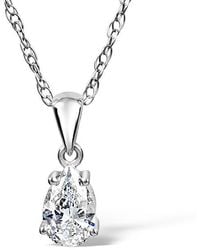 The Diamond Store - Keira 18K Pear Shape Lab Diamond Pendant Necklace 0.50Ct F/Vs - Lyst