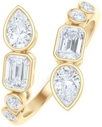 The Diamond Store - Skyline 1.15Ct Pear, Emerald And Round Cut Lab Diamond Ring - Lyst