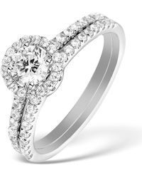 The Diamond Store - Matching Lab Diamond Engagement And Wedding Ring 1Ct Vs1 18K - Lyst