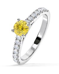 The Diamond Store - Natalia Lab Diamond 0.91Ct Side Stone Ring - Lyst
