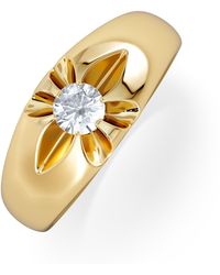 The Diamond Store - Lab Diamond Signet Ring 0.25Ct Round Cut - Lyst