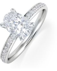 The Diamond Store - Origin 1.25Ct Oval Cut Lab Diamond Solitaire Engagement Ring With Side Stones - Lyst