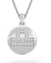The Diamond Store - Astrology Libra 0.07Ct Lab Grown Diamond Medallion Pendant Necklace - Lyst