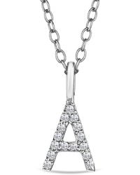 The Diamond Store - Love Letter Initial A Lab Diamond Necklace Set - Lyst