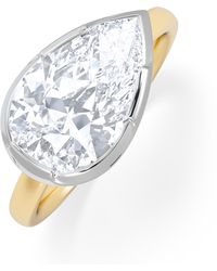 The Diamond Store - East West 3.00Ct Pear Cut Lab Diamond Solitaire Engagement Ring - Lyst