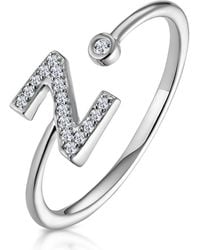 The Diamond Store - Diamond Initial 'Z' Ring 0.07Ct Set - Lyst