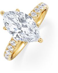 The Diamond Store - Amora Marquise 2.55Ct Hidden Halo Lab Diamond Engagement Ring With Side Stones Set - Lyst