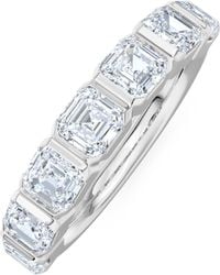 The Diamond Store - Sempre Bezel Asscher Cut 2.00Ct Lab Diamond Half Eternity Ring - Lyst