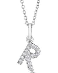The Diamond Store - Love Letter Initial R Lab Diamond Necklace Set - Lyst