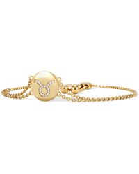 The Diamond Store - Astrology Taurus 0.07Ct Lab Grown Diamond Adjustable Medallion Bracelet 18K Vermeil - Lyst