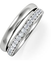 The Diamond Store - Duo Curve Stacking Lab Diamond Ring 0.26Ct - Lyst