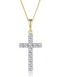 The Diamond Store - 0.2 Ct Lab Grown Diamond Cross Pendant - Lyst