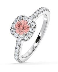 The Diamond Store - Elizabeth Lab Diamond 1.00Ct Halo Ring - Lyst