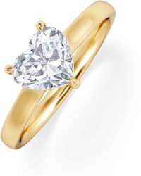 The Diamond Store - Amora Heart 1.00Ct Lab Diamond Engagement Ring F/Vs Set - Lyst
