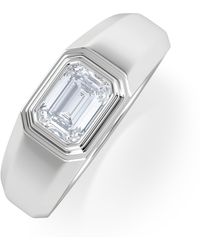 The Diamond Store - Axis Lab Diamond Signet Ring 1.00Ct Emerald Cut Set - Lyst