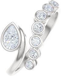 The Diamond Store - Skyline 0.45Ct Pear And Round Cut Lab Diamond Ring - Lyst