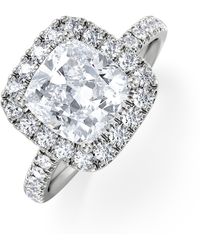 The Diamond Store - 2.60Ct Beatrice Lab Diamond Halo Engagement Ring 18K F/Vs1 - Lyst