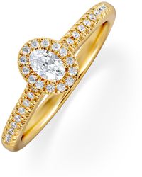 The Diamond Store - Lumia Oval Cut Lab Diamond Halo Ring 0.33Ct F/Vs - Lyst