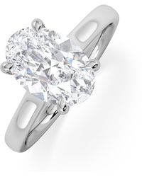 The Diamond Store - Amora Oval 2.00Ct Hidden Halo Lab Diamond Engagement Ring F/Vs1 Set - Lyst