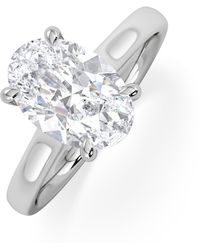 The Diamond Store - Amora Oval 2.00Ct Hidden Halo Lab Diamond Engagement Ring F/Vs1 Set - Lyst